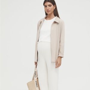 Legoe Heritage COLLAR ZIP UP/DOWN TOP - Size 0 in Oatmeal